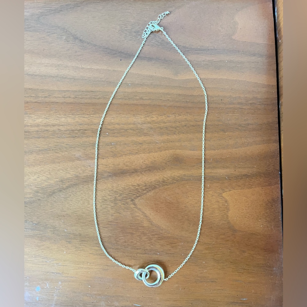 Neiman Marcus 14k gold plated circle necklace